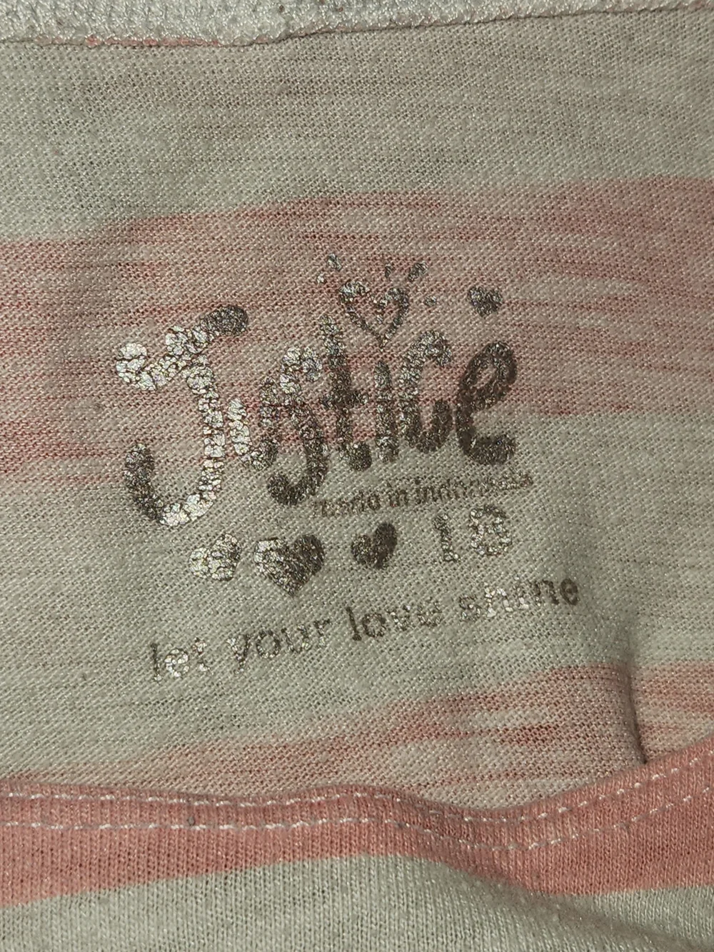 Justice Pink & White Striped Hoodie with Glitter Basketball